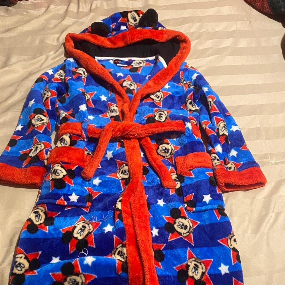 Vibrant Blue and Red Kids Character Robe
